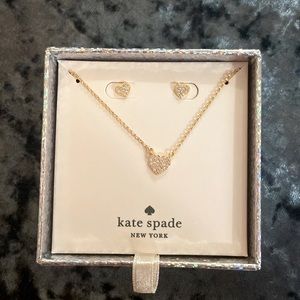 Kate Spade Heart Necklace & Stud Set